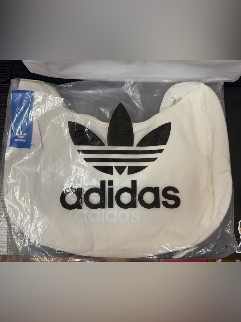 Adidas Women's Puffy  White Shoulder Bag Lightweight Strap